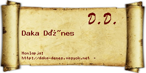 Daka Dénes névjegykártya